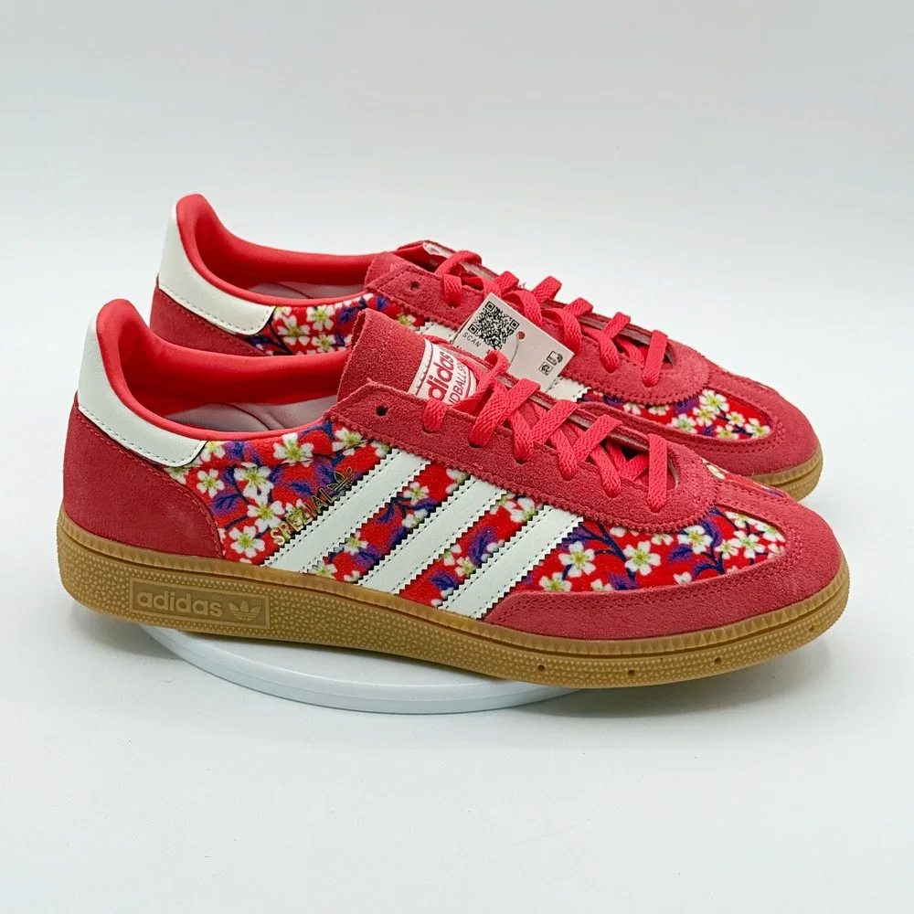 Adidas Handball Spezial X Liberty London Size 6.5 GS Red/White Floral JR3883 NEW